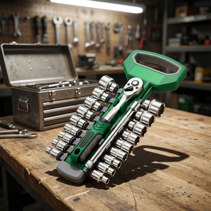 Car Workshop Tools Kit - 1/4 3/8 Inch Ratchet Socket Set