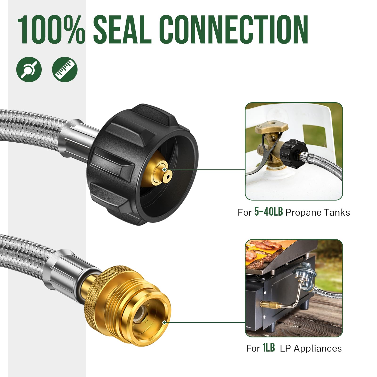 Propane Hose Adapter 5FT Stain - Tools Qcc review and price
