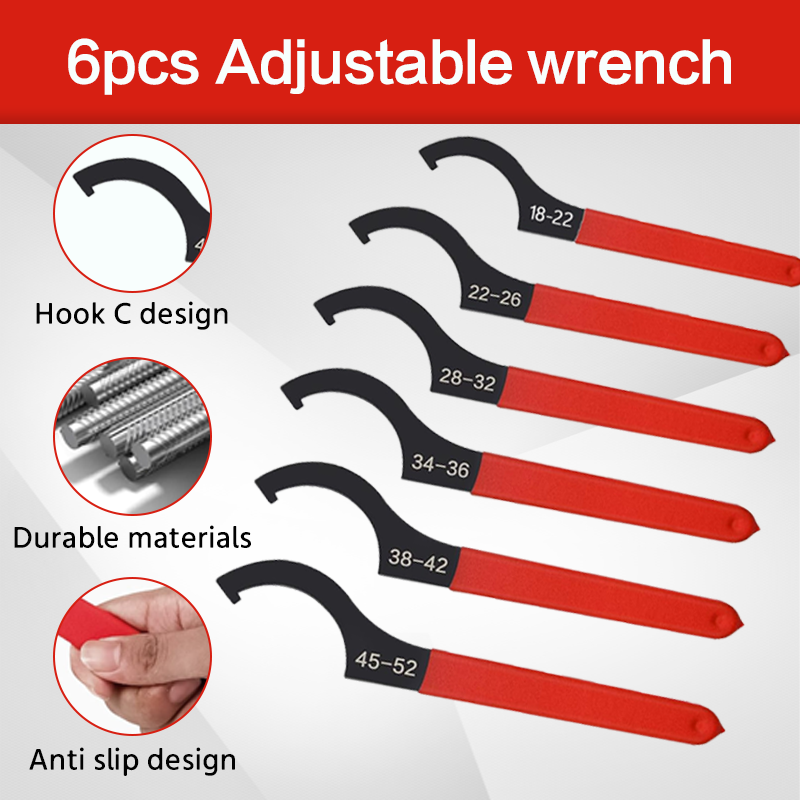 6PCS Half-moon Hook Wrench Non - Maintenance Workshop Tools review and price
